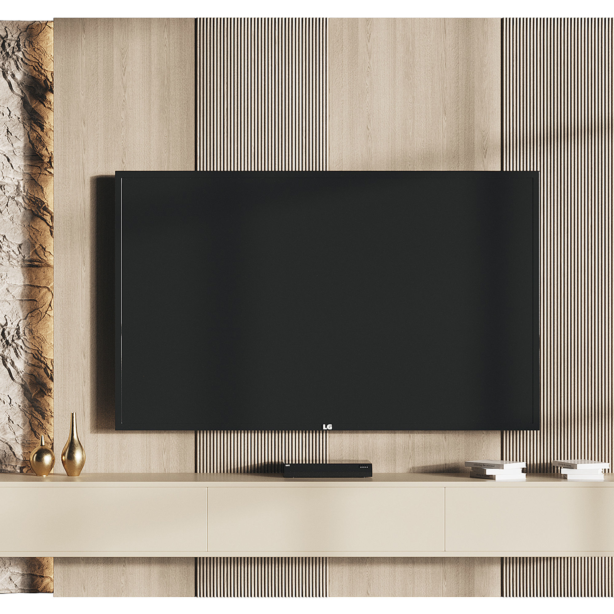 Modern TV Wall 11 3D model_6