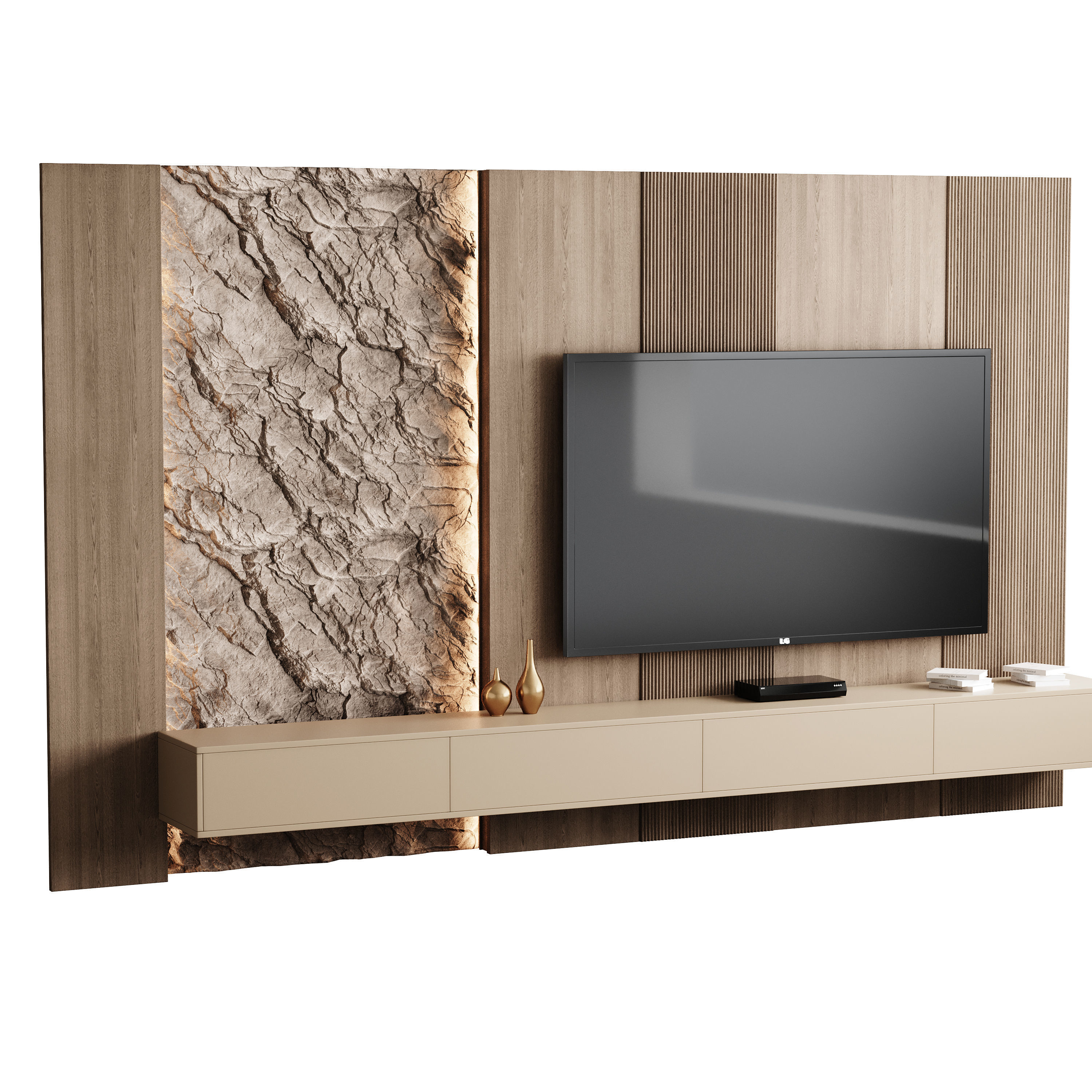 Modern TV Wall 11 3D model_3