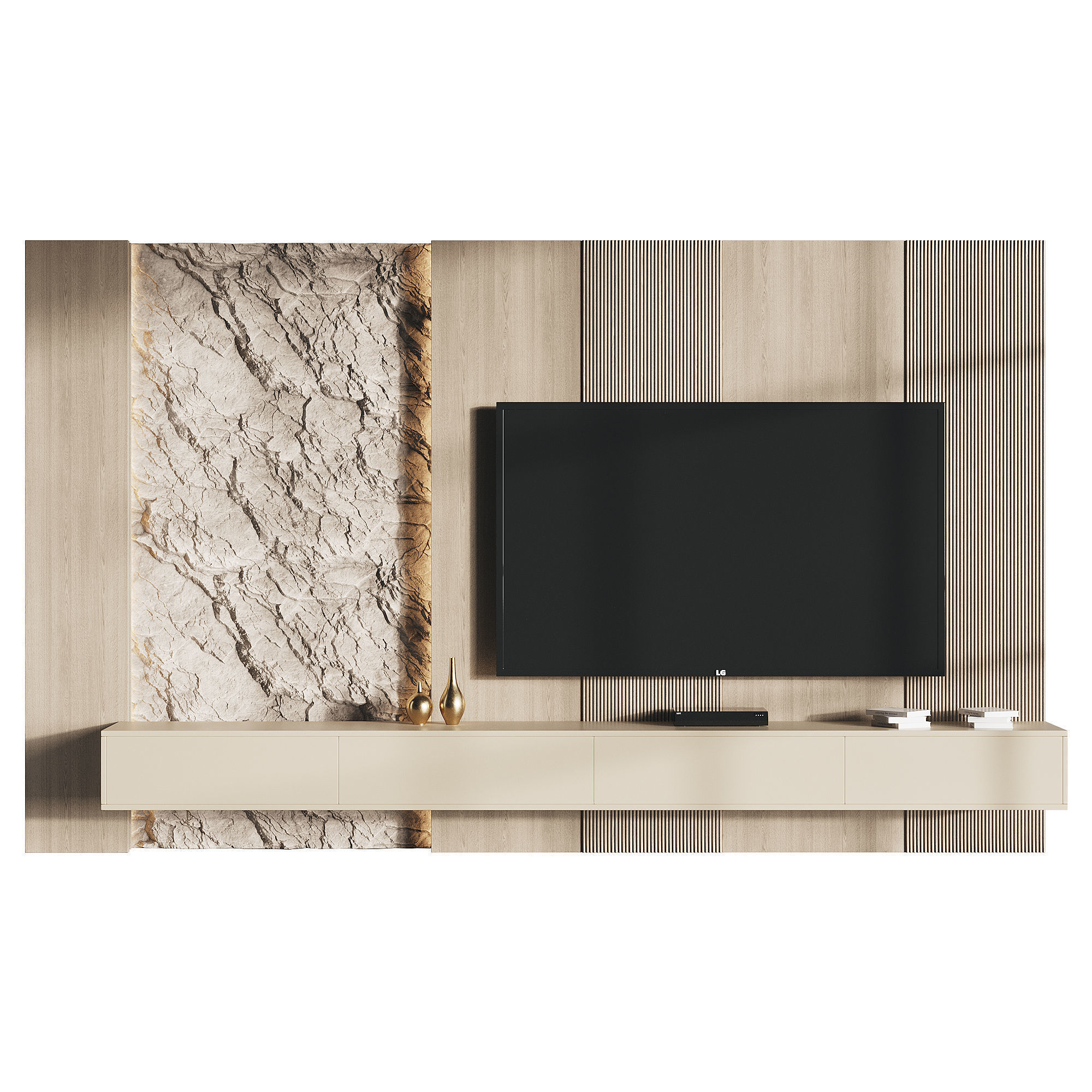 Modern TV Wall 11 3D model_1