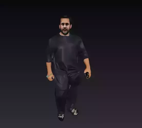 Male Character in Black Kurta 3D Model FBX OBJ GLB