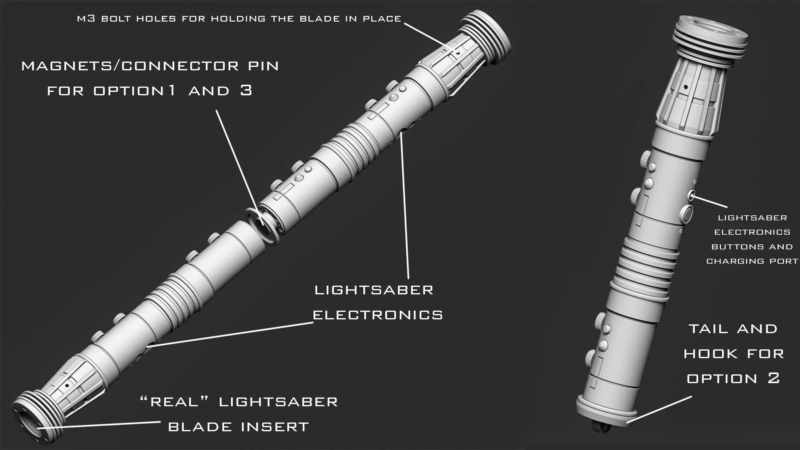 Darth Maul Saberstaff functional 3D print model_3