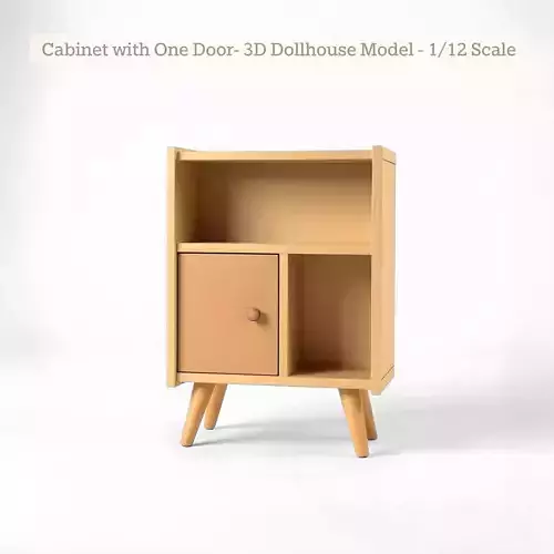 Cabinet with One Door STL File - Miniature Furniture