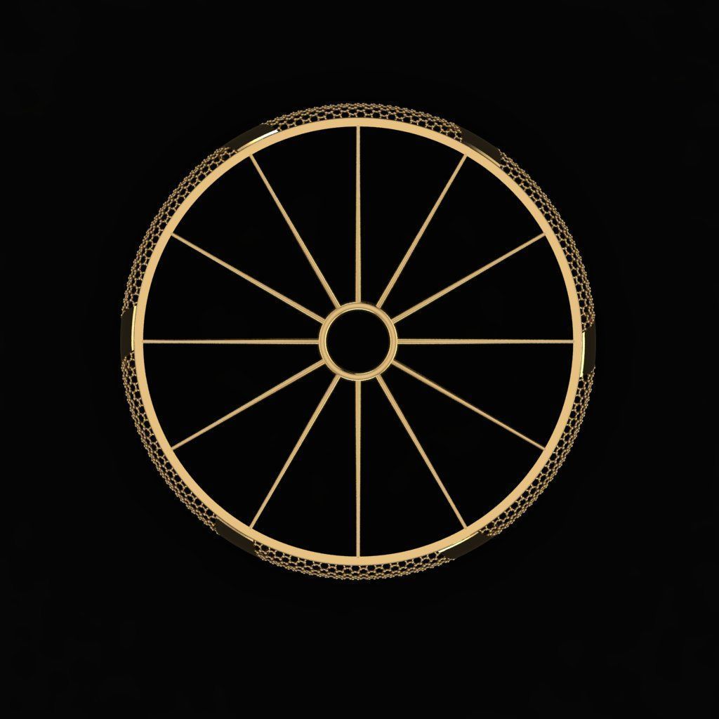 Beautiful Arabic Bangle - In 4 sizes 3D print model_3