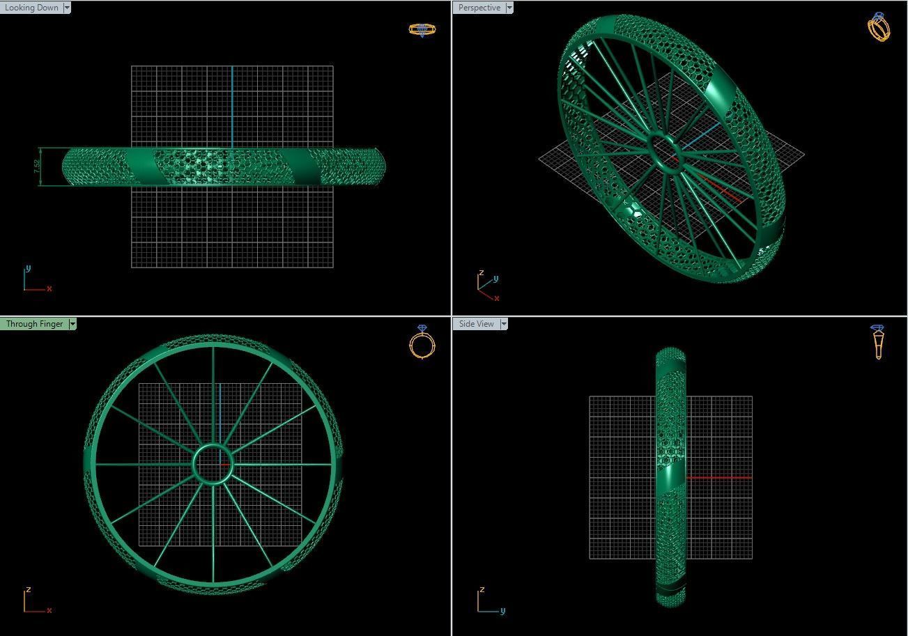 Beautiful Arabic Bangle - In 4 sizes 3D print model_4
