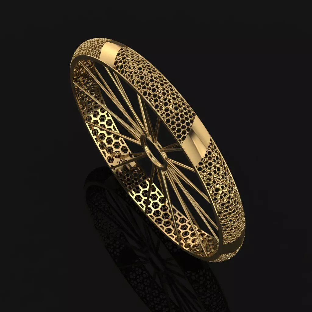 Beautiful Arabic Bangle - In 4 sizes 3D print model_0
