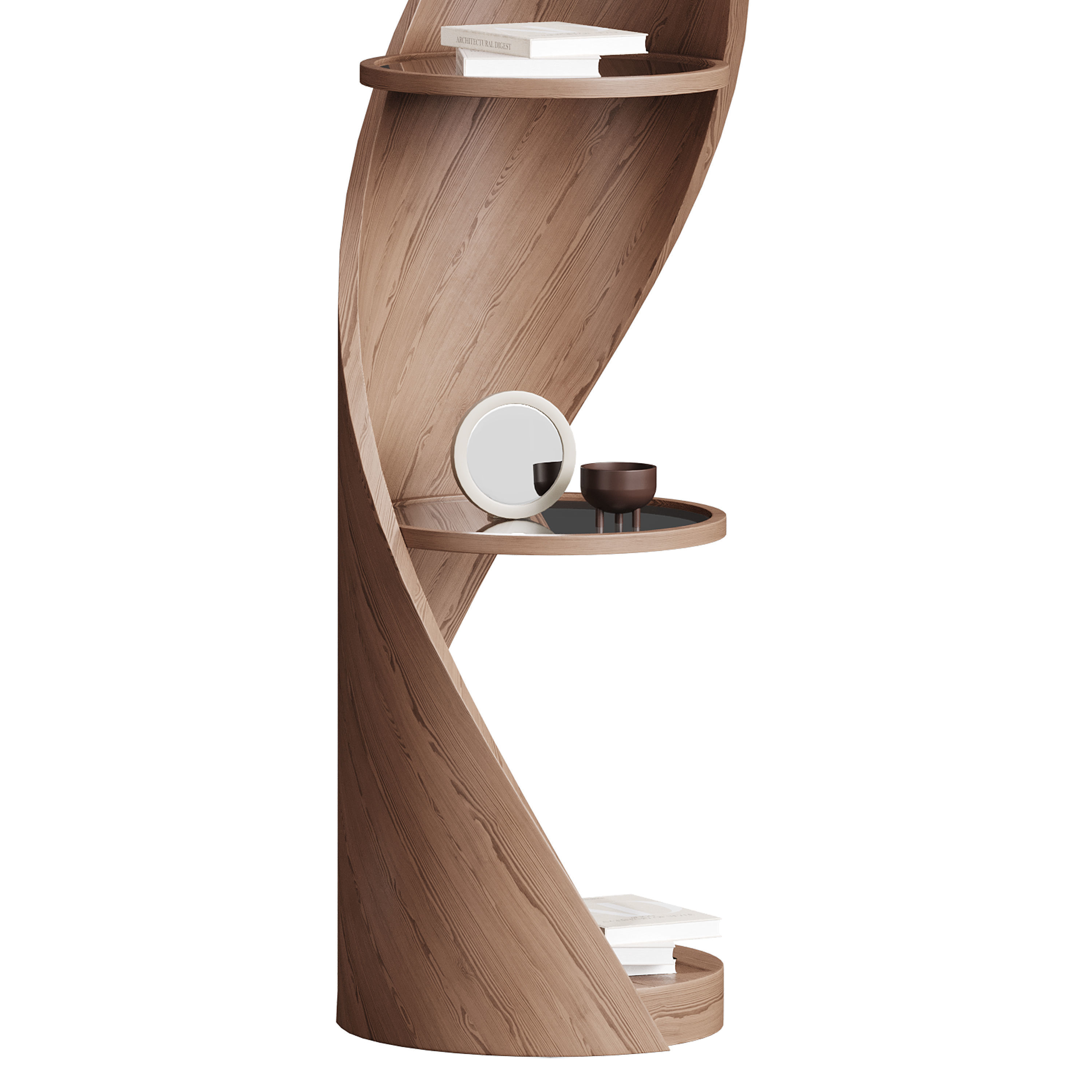 Shelf with accessories and books 02 3D model_10