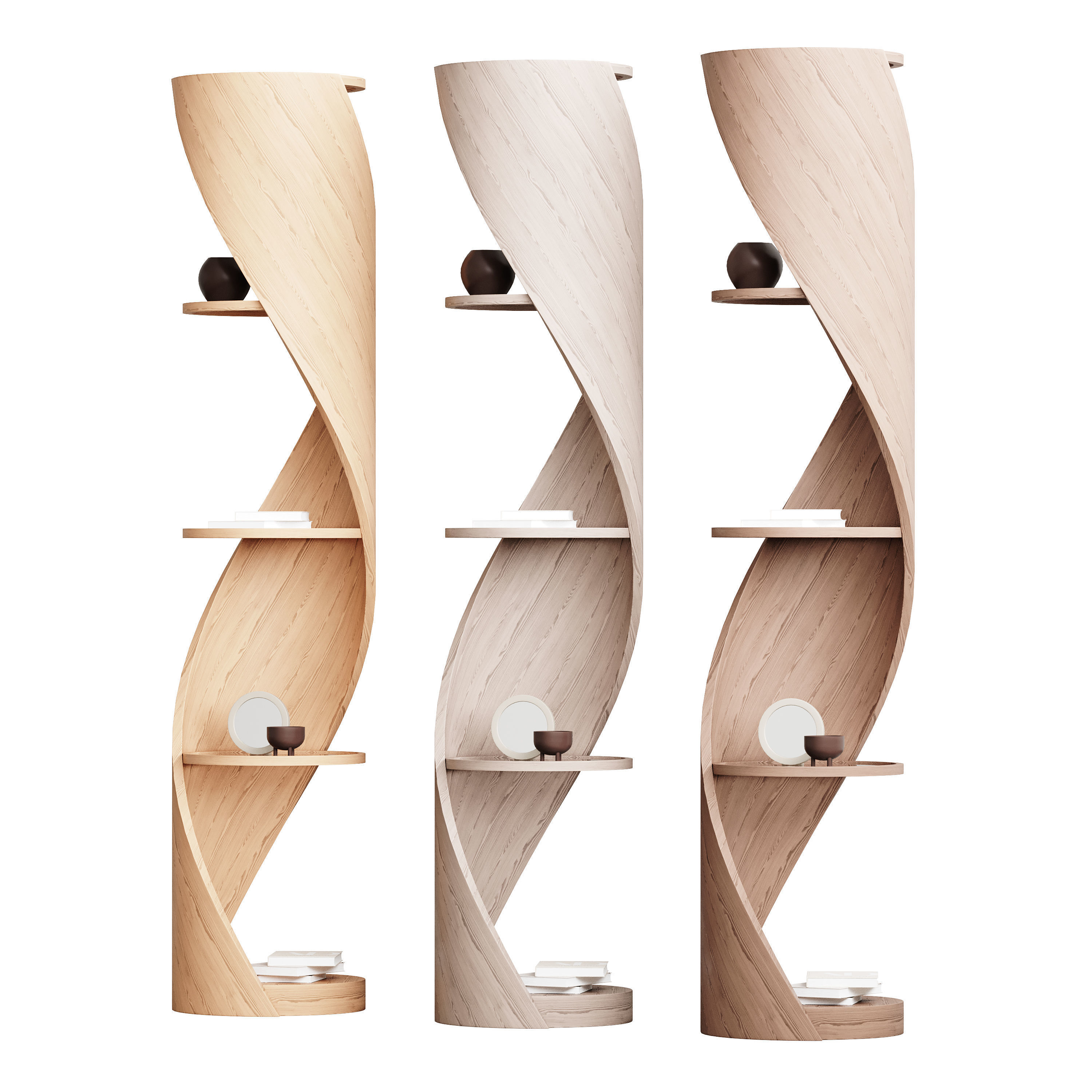 Shelf with accessories and books 02 3D model_6