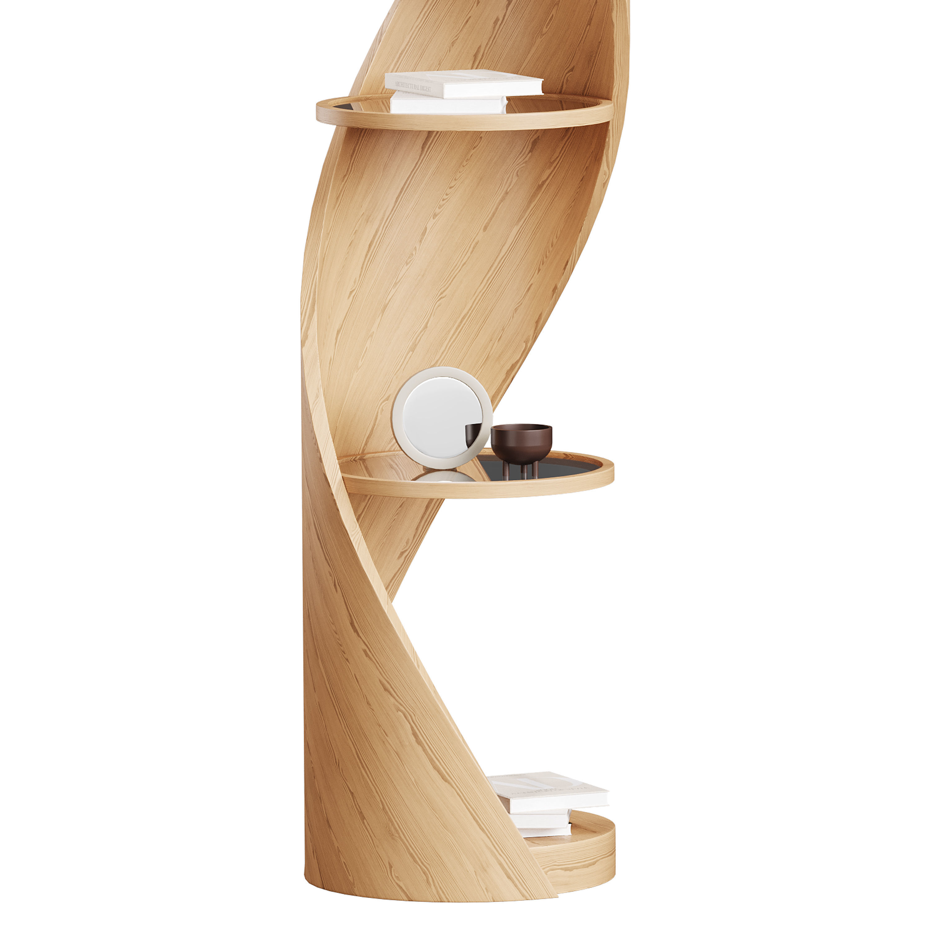 Shelf with accessories and books 02 3D model_8