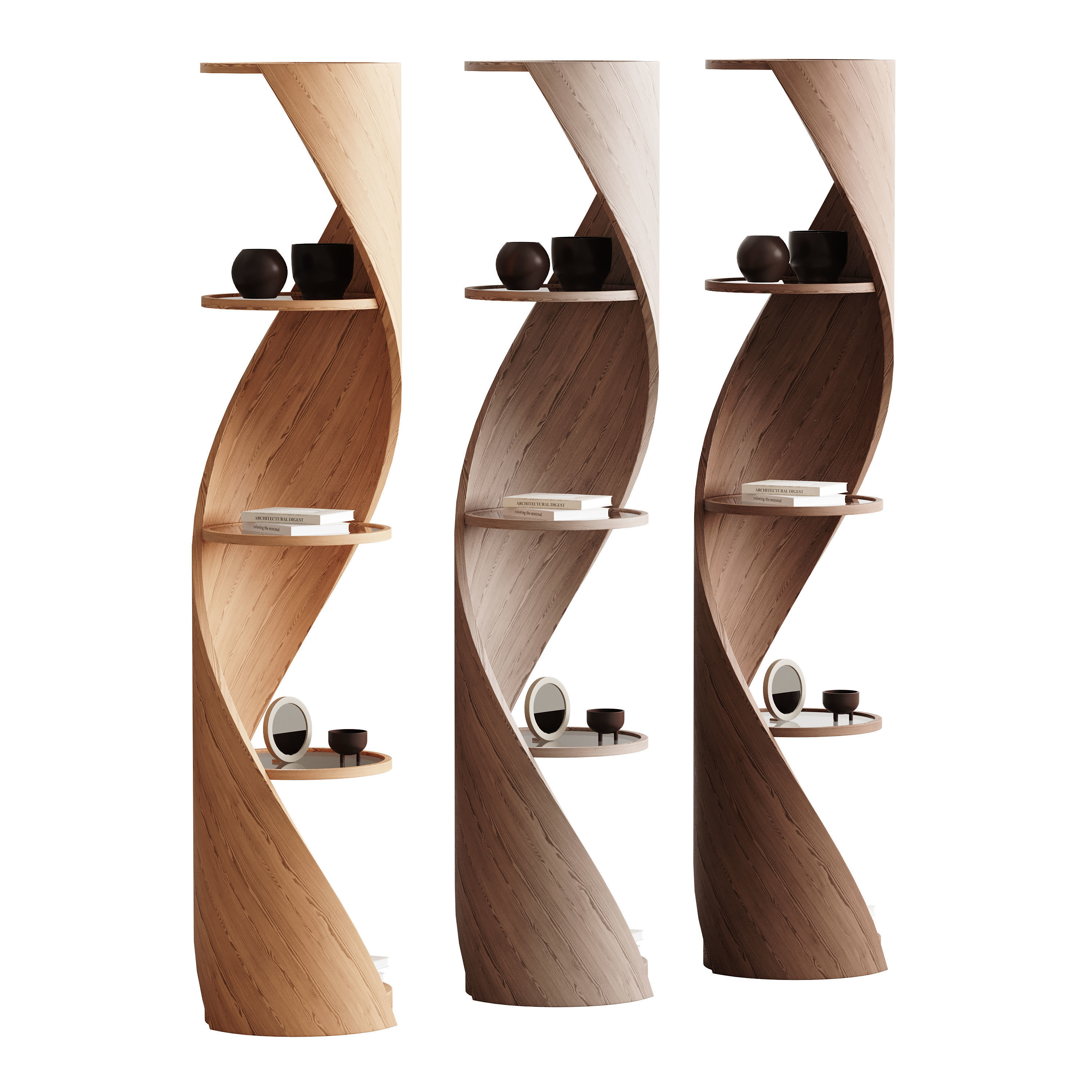 Shelf with accessories and books 02 3D model_5