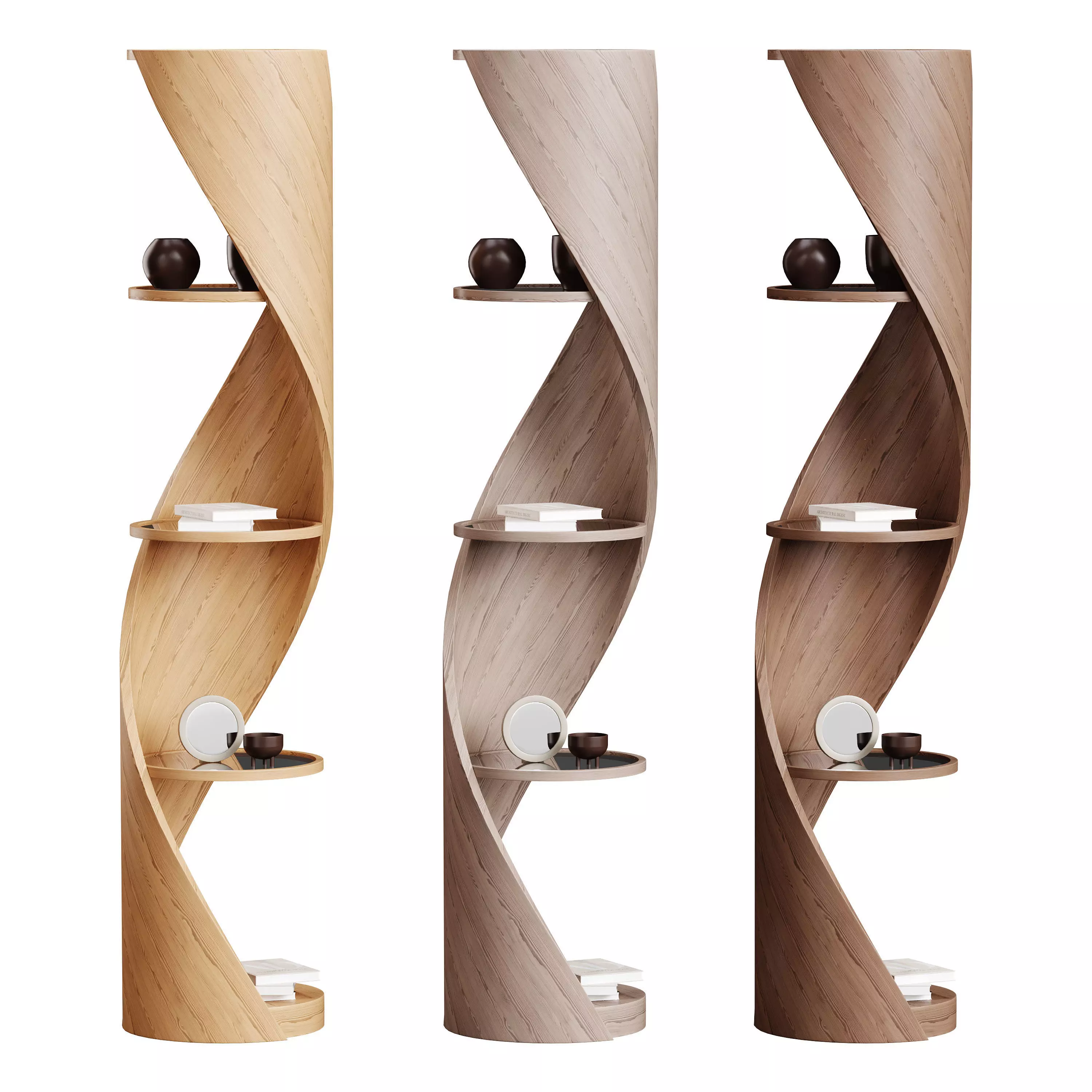 Shelf with accessories and books 02 3D model_0