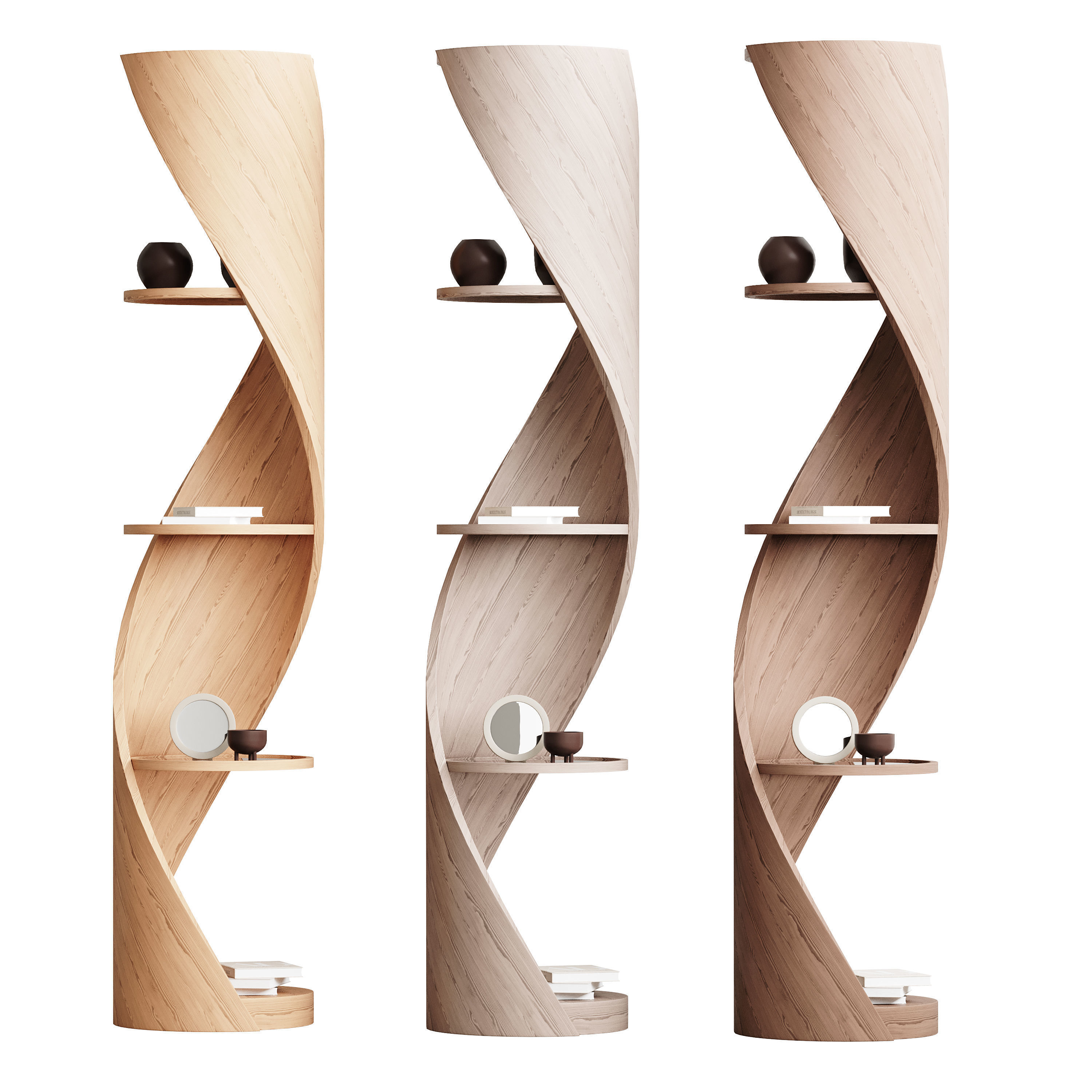 Shelf with accessories and books 02 3D model_4