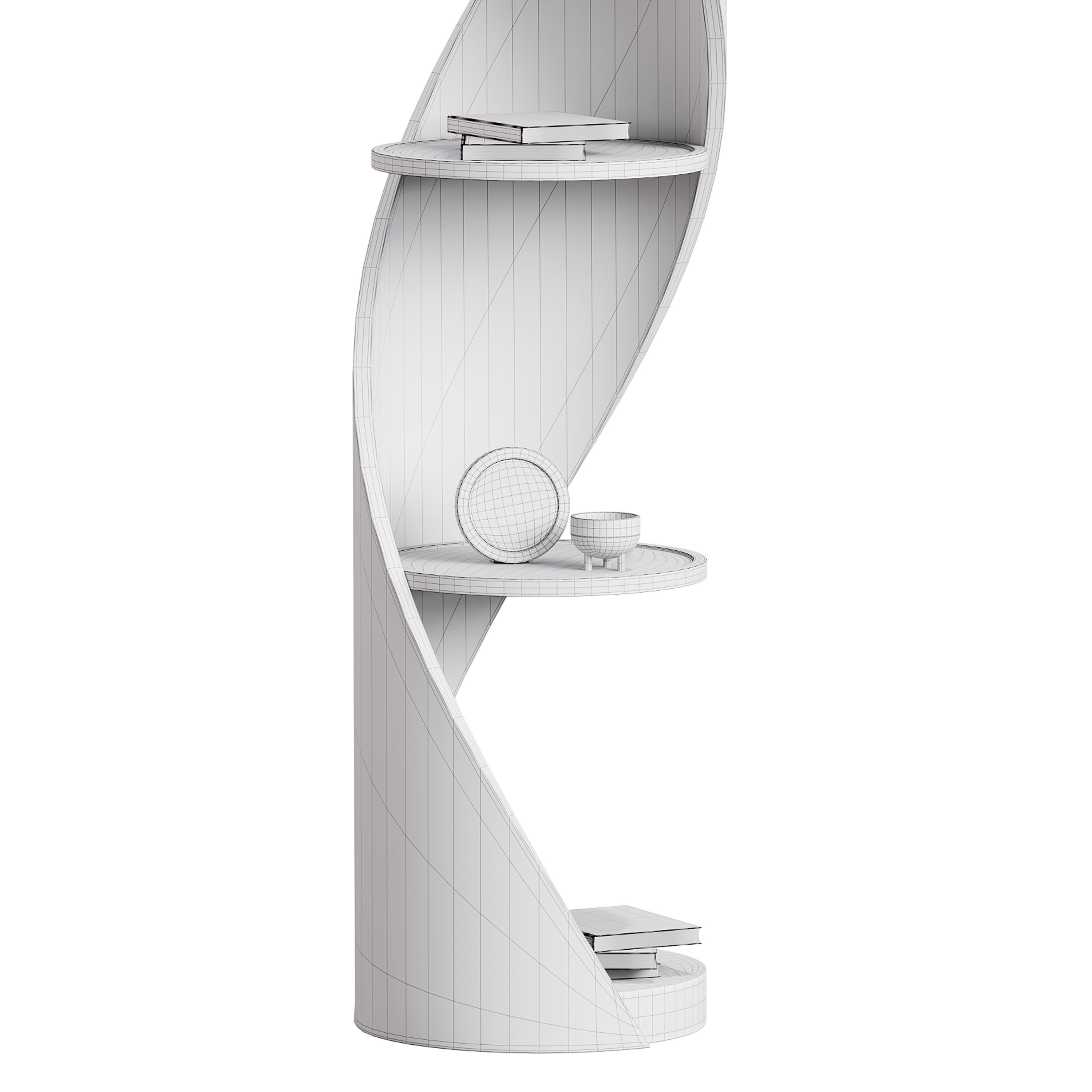 Shelf with accessories and books 02 3D model_14