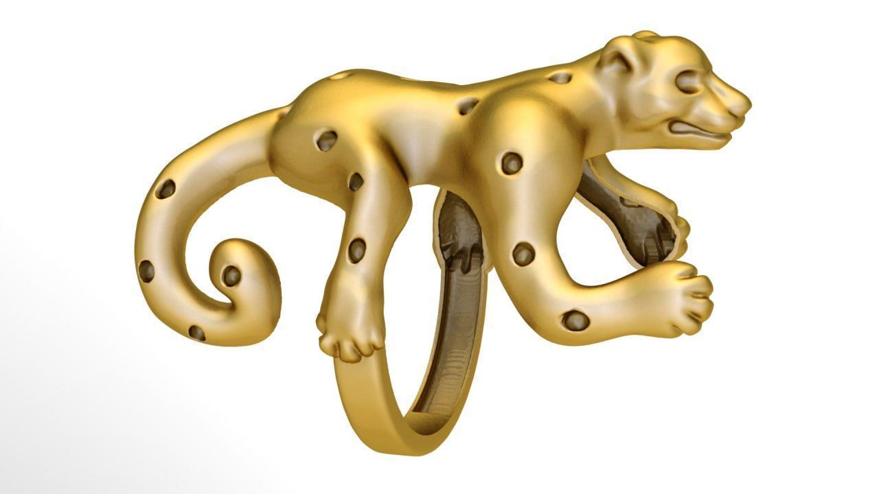 Panter ring 3D print model_1