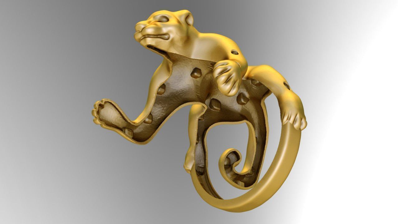 Panter ring 3D print model_2