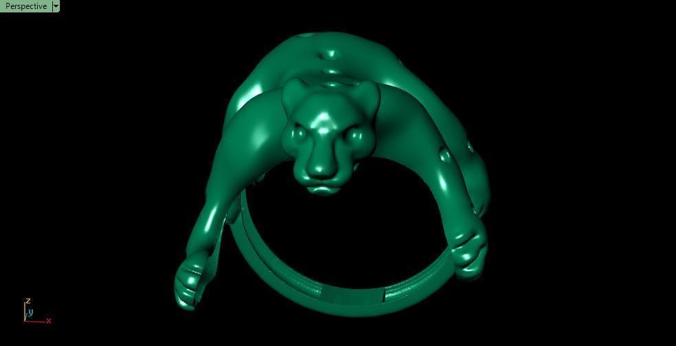 Panter ring 3D print model_3