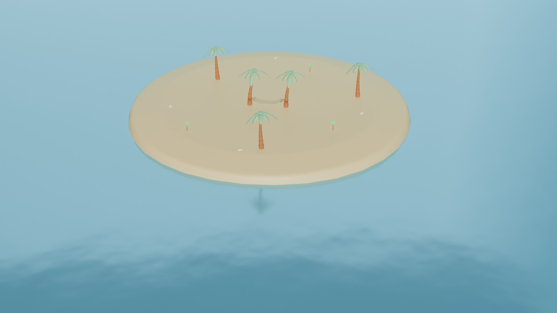 Low Poly Tropical Island with Palm Trees Summer asset pack part3 Low-poly 3D model_1