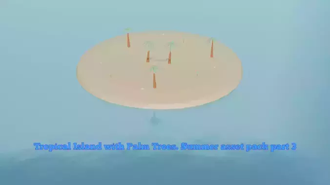 Low Poly Tropical Island with Palm Trees Summer asset pack part3