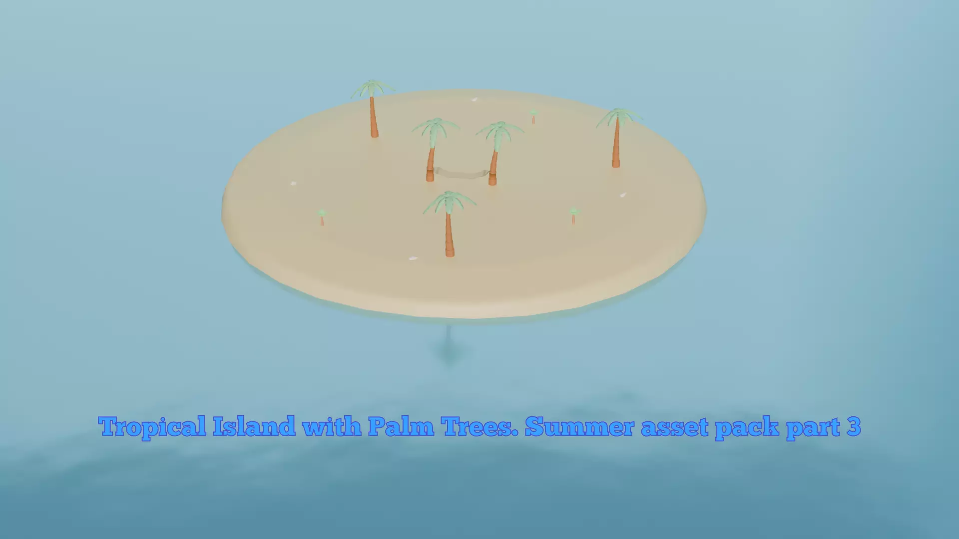 Low Poly Tropical Island with Palm Trees Summer asset pack part3 Low-poly 3D model_0