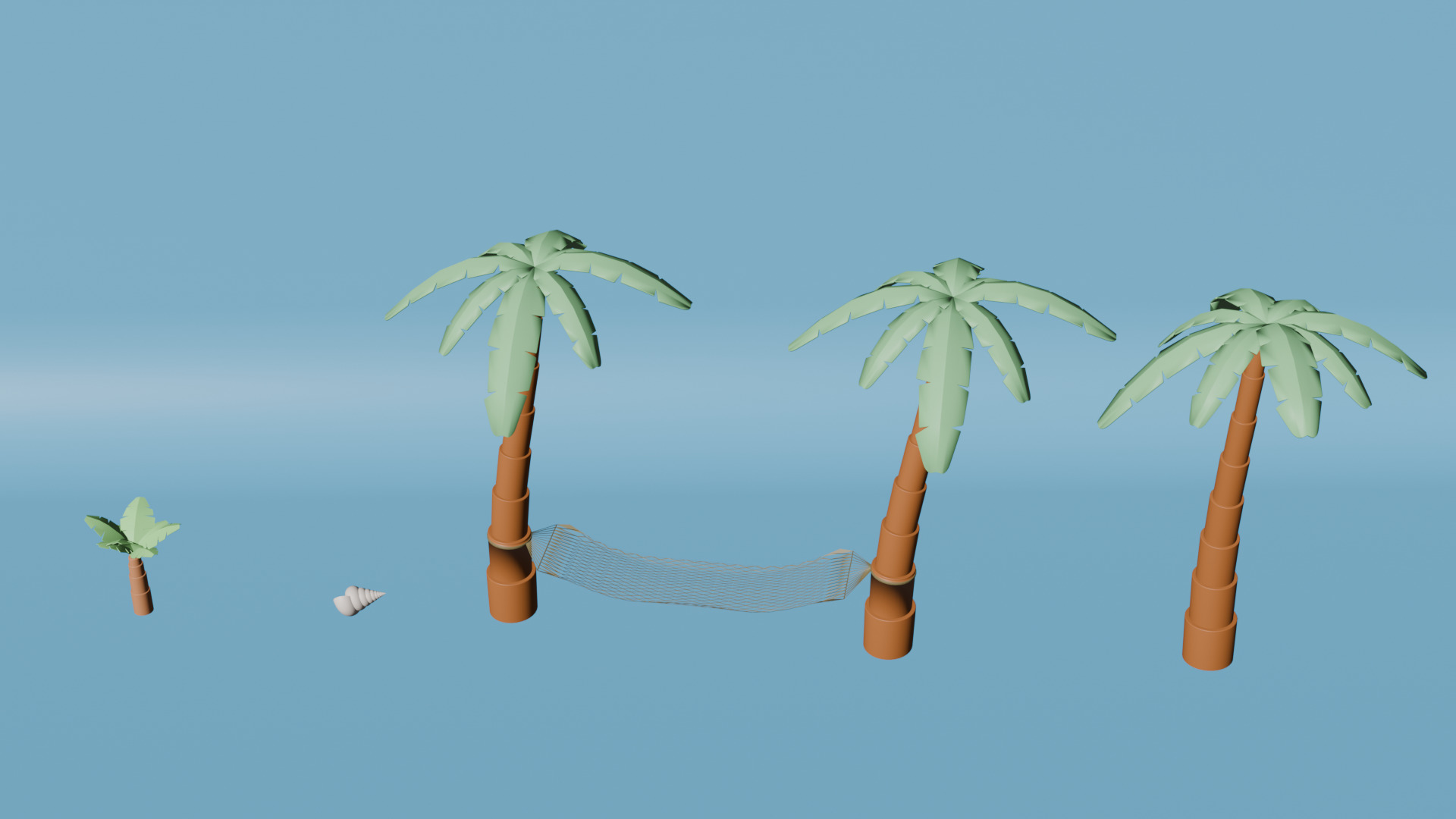 Low Poly Tropical Island with Palm Trees Summer asset pack part3 Low-poly 3D model_2