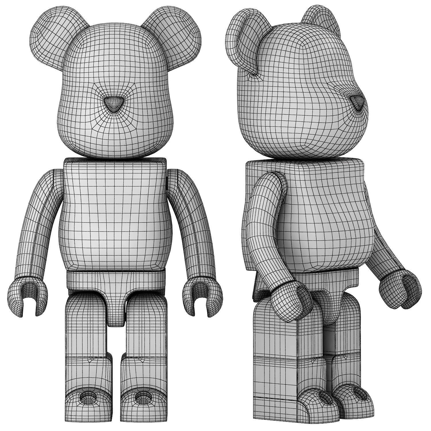 bearbrick katsushika hokusai 3D model_4
