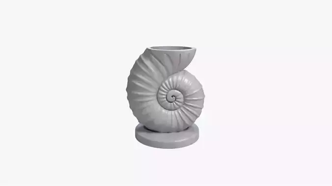 Seashell Pen Holder Nautilus Wave Desk Organizer STL File 3D print model