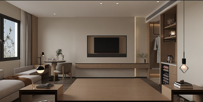 Modern guest room 3D model