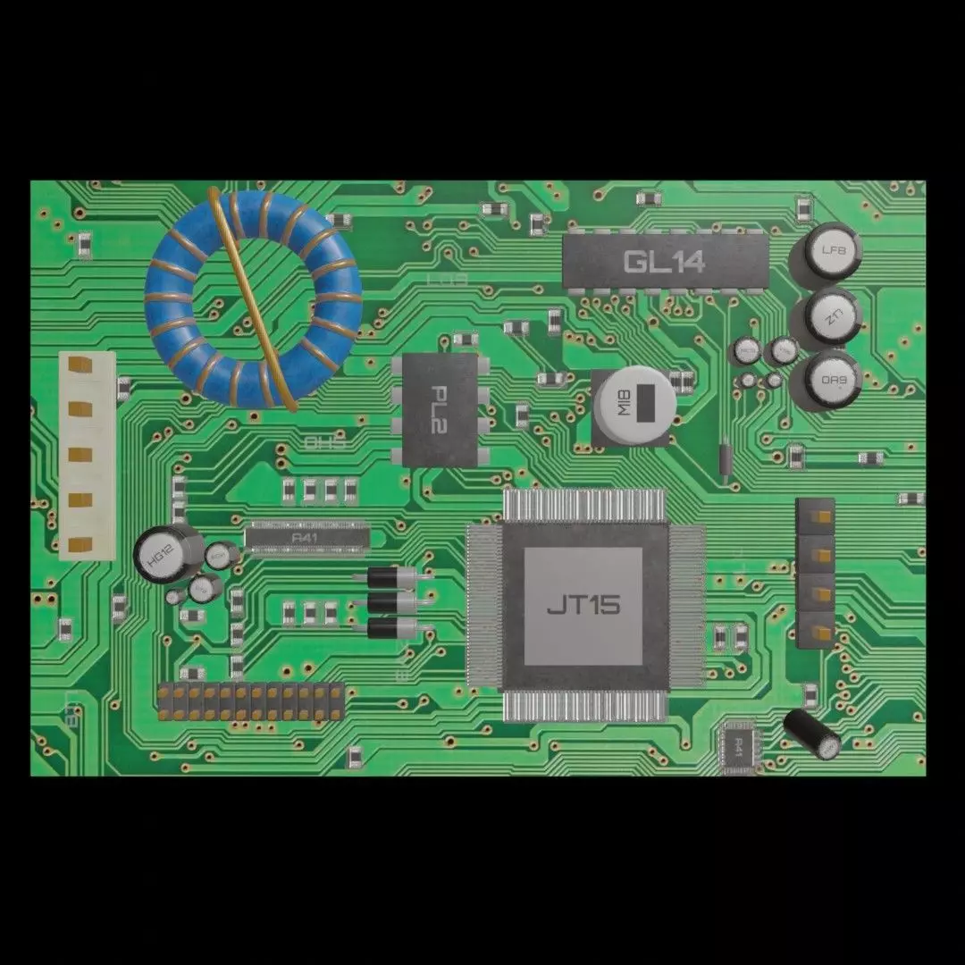 Electronic Board Low-poly 3D model