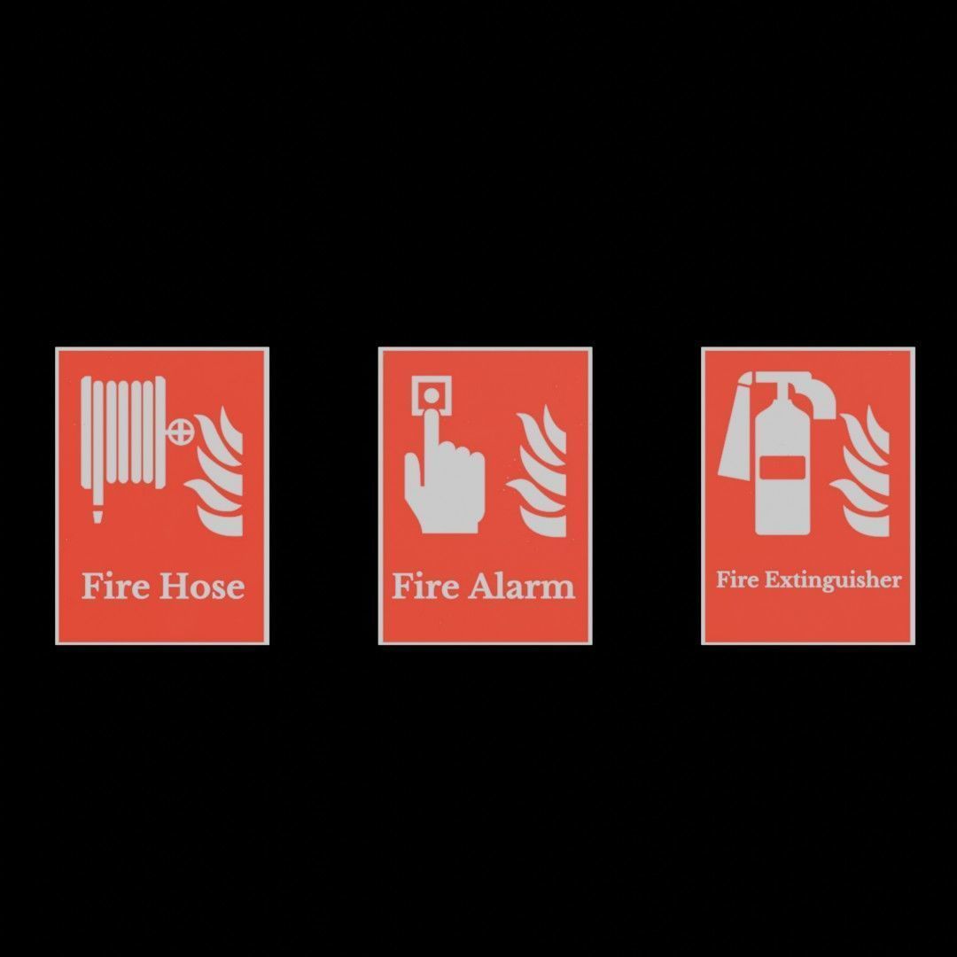 Fire Safety Pack Low-poly 3D model_12