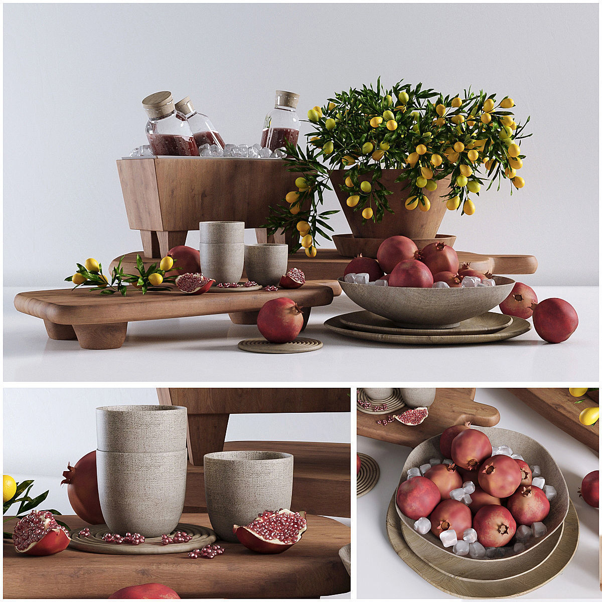 Decorative set for the kitchen 3D model_4