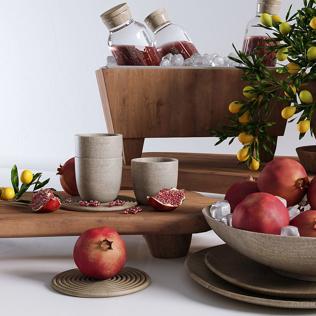 Decorative set for the kitchen 3D model_1