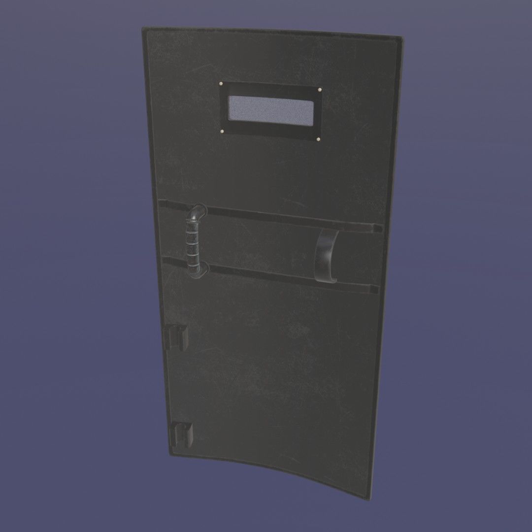 Police Riot Shield Low-poly 3D model_2