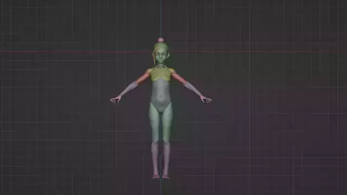 girl base mesh blender 3D model