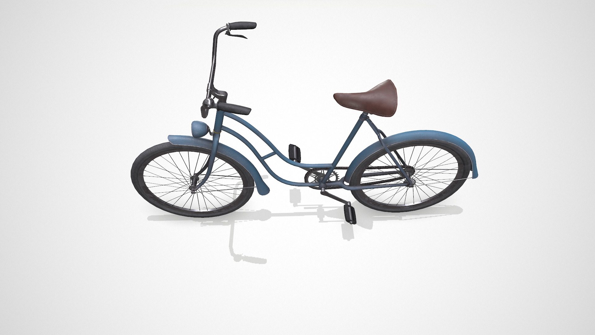 Old Vintage Bicycle Low-poly PBR Low-poly 3D model_3