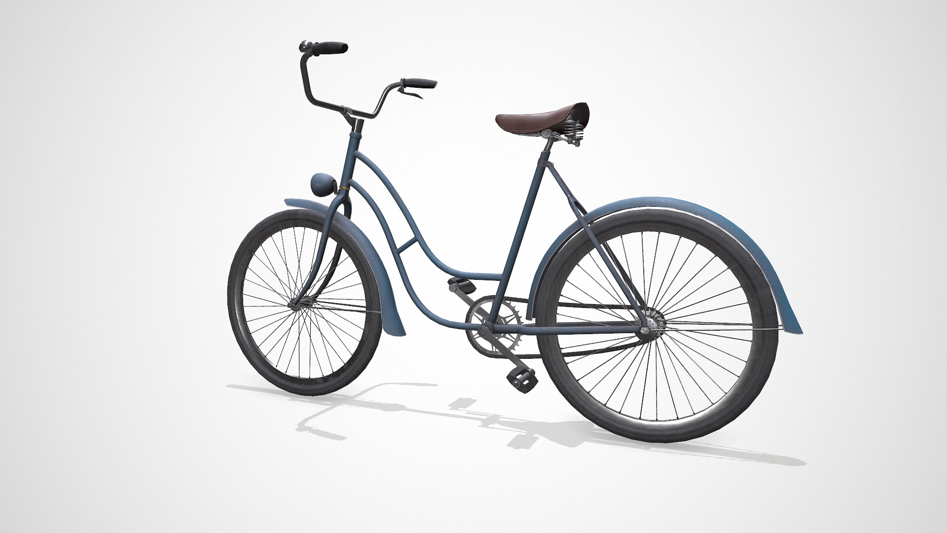 Old Vintage Bicycle Low-poly PBR Low-poly 3D model_4