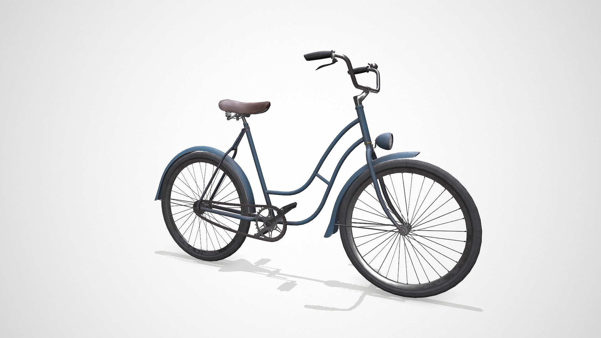 Old Vintage Bicycle Low-poly PBR Low-poly 3D model_11