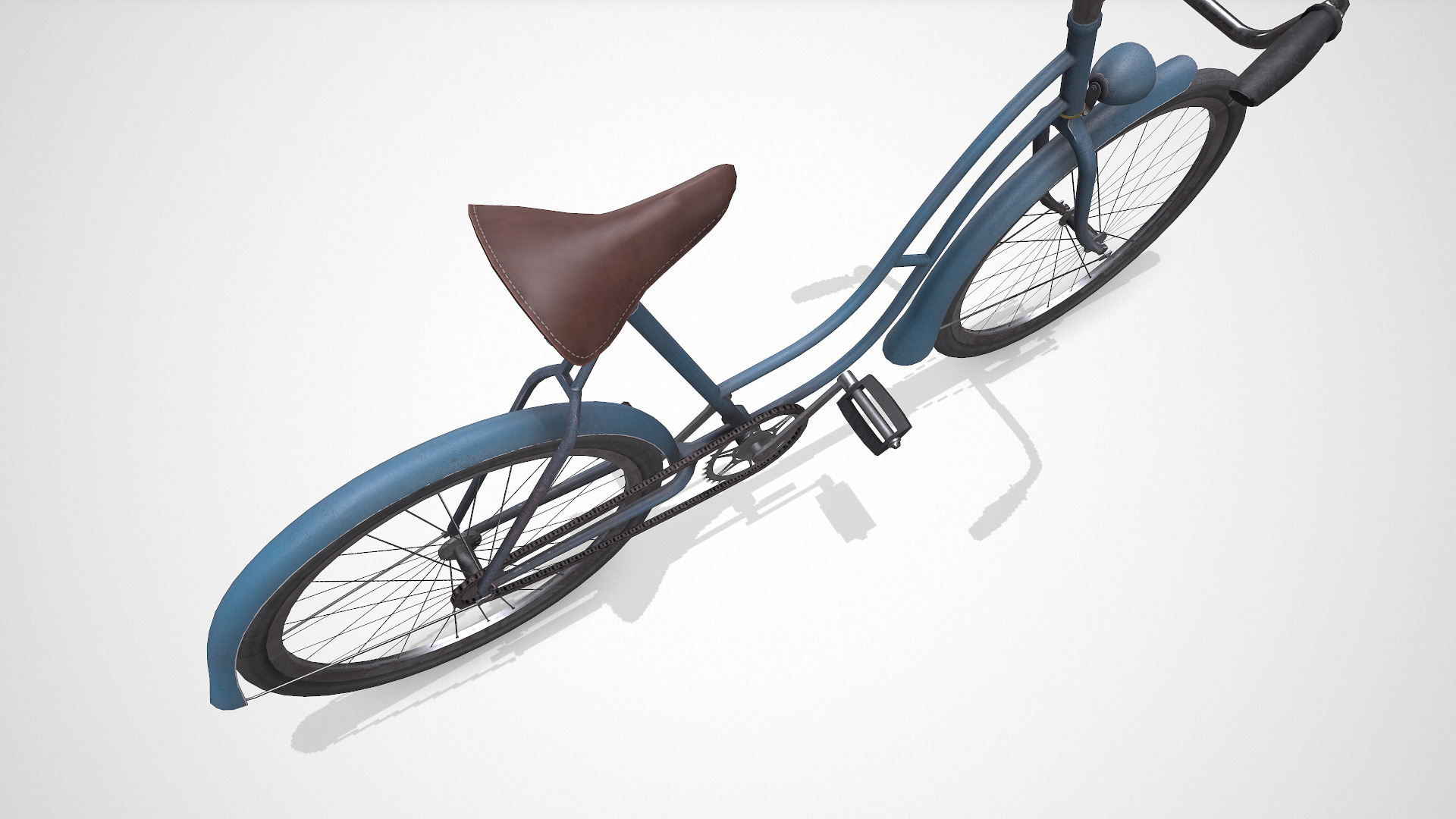 Old Vintage Bicycle Low-poly PBR Low-poly 3D model_23