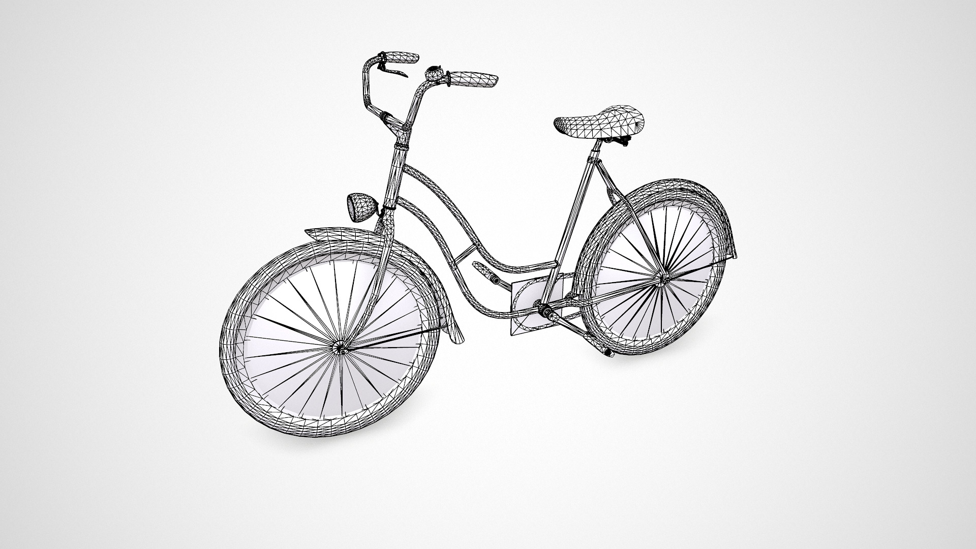 Old Vintage Bicycle Low-poly PBR Low-poly 3D model_24