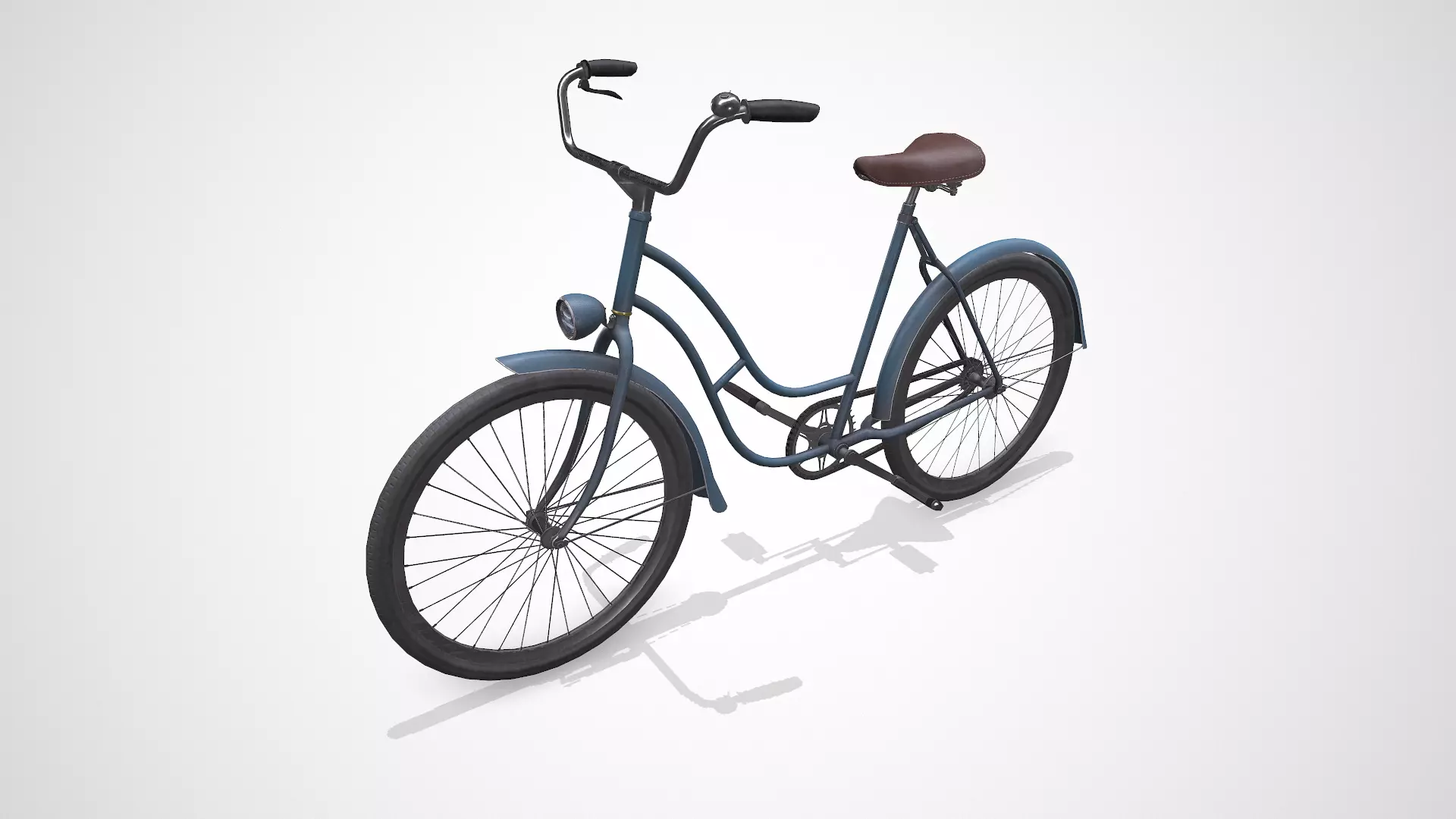 Old Vintage Bicycle Low-poly PBR Low-poly 3D model_0