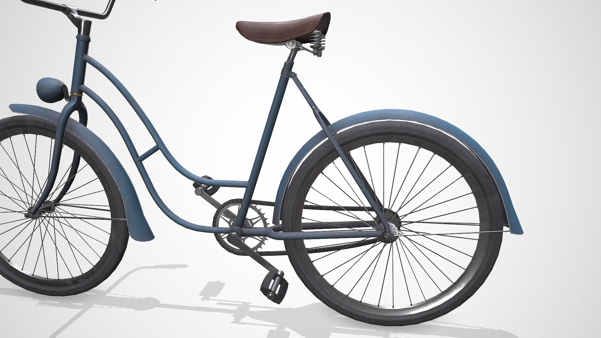 Old Vintage Bicycle Low-poly PBR Low-poly 3D model_15