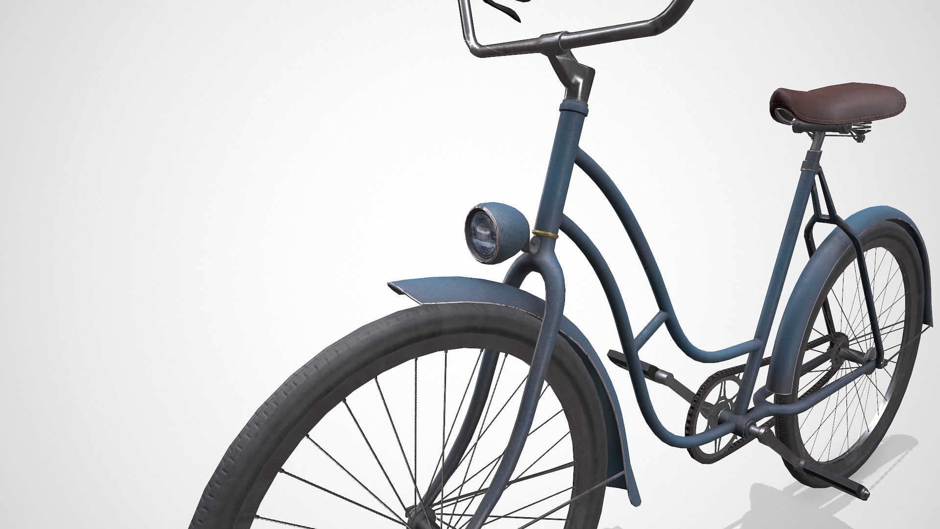Old Vintage Bicycle Low-poly PBR Low-poly 3D model_14