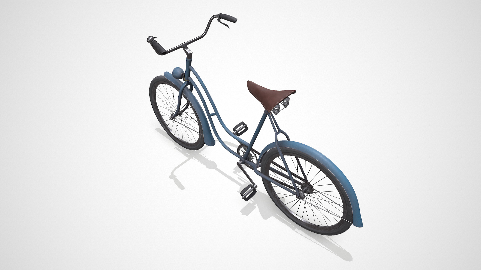 Old Vintage Bicycle Low-poly PBR Low-poly 3D model_5