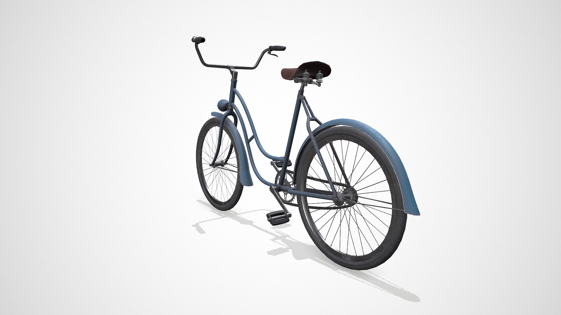 Old Vintage Bicycle Low-poly PBR Low-poly 3D model_6