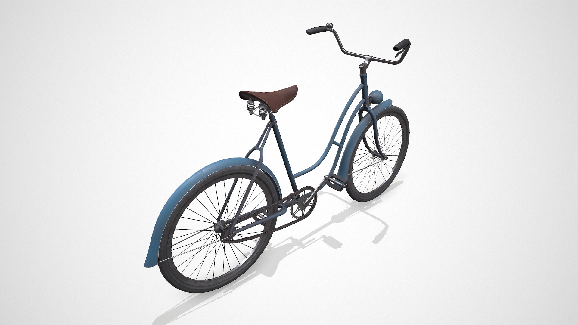 Old Vintage Bicycle Low-poly PBR Low-poly 3D model_8