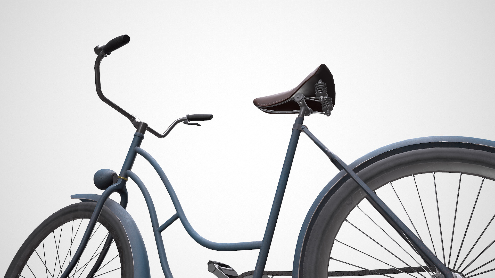 Old Vintage Bicycle Low-poly PBR Low-poly 3D model_16