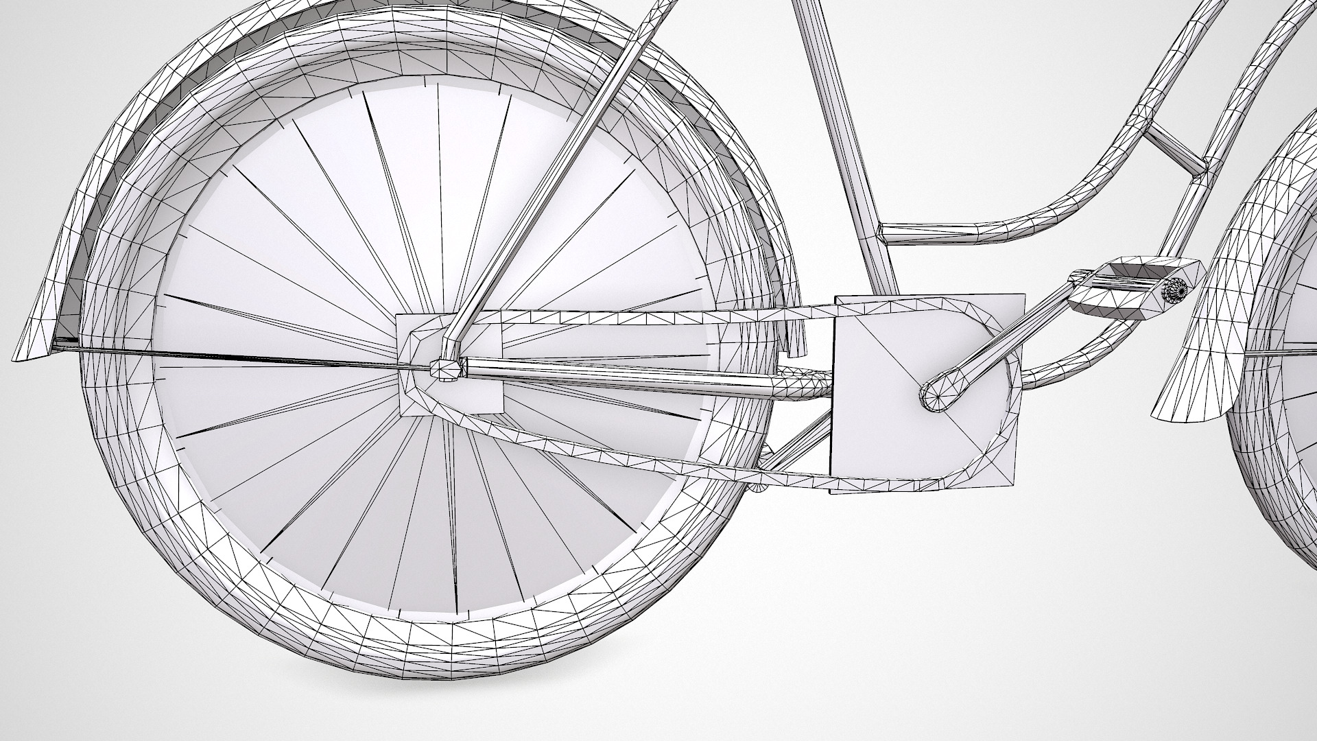 Old Vintage Bicycle Low-poly PBR Low-poly 3D model_27
