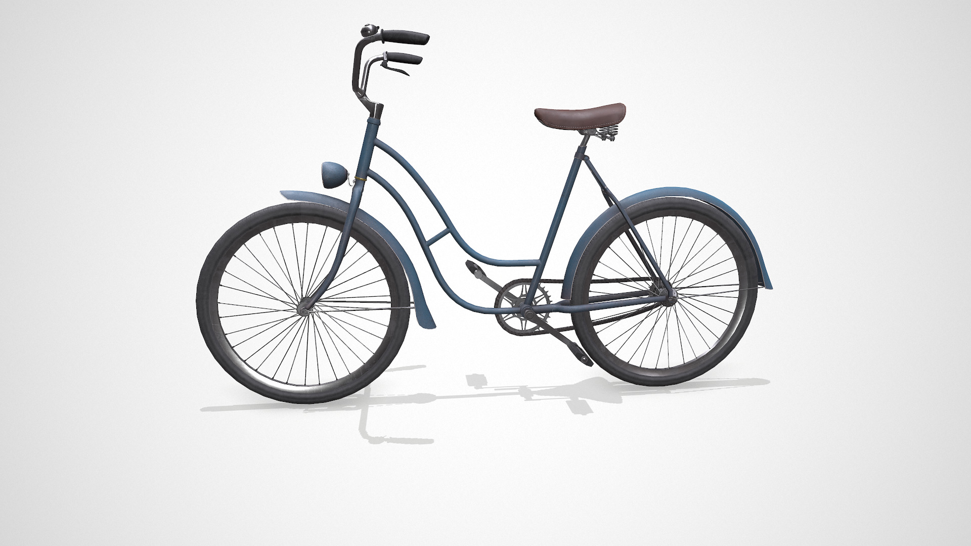 Old Vintage Bicycle Low-poly PBR Low-poly 3D model_2