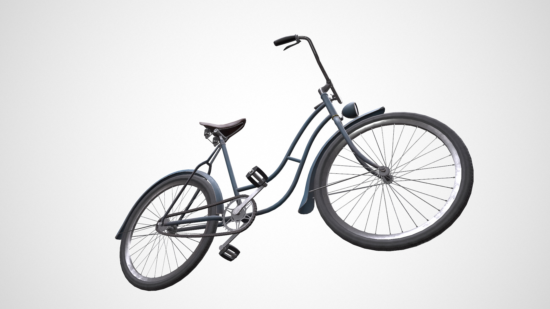 Old Vintage Bicycle Low-poly PBR Low-poly 3D model_20