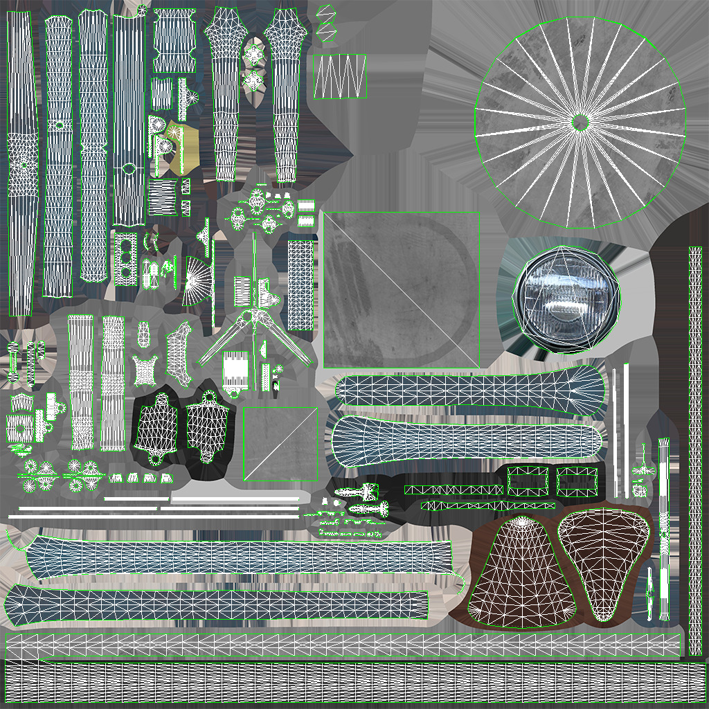 Old Vintage Bicycle Low-poly PBR Low-poly 3D model_30