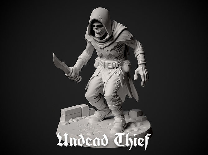 Miniature of an Undead Assassin - 3d print model 3D print model