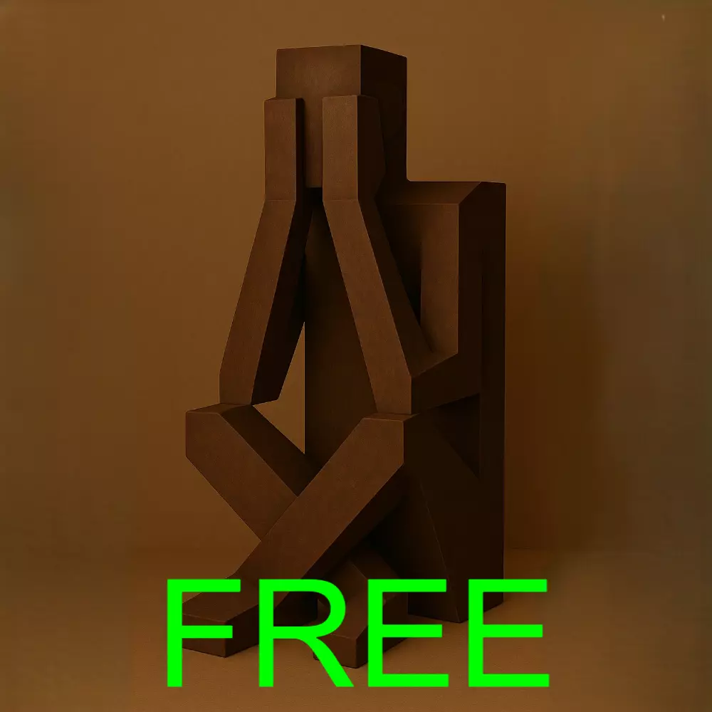 Silent Sorrow Statue Decor Low Poly Free 3D print model